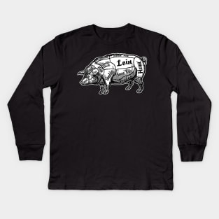 Pork Butcher Chart Kids Long Sleeve T-Shirt